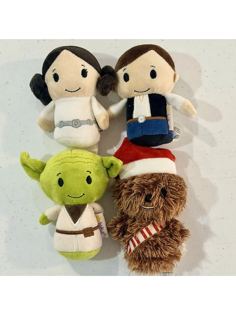 Hallmark Itty Bittys Lot Of 4 - STAR WARS Yoda, Chewbacca, Leia & Han Solo ✨